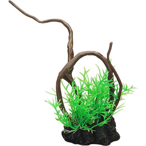 1 plante aquatique artificielle, faux bois massif, racines d'arbres, pour aquarium et bassin à poissons (1/5)