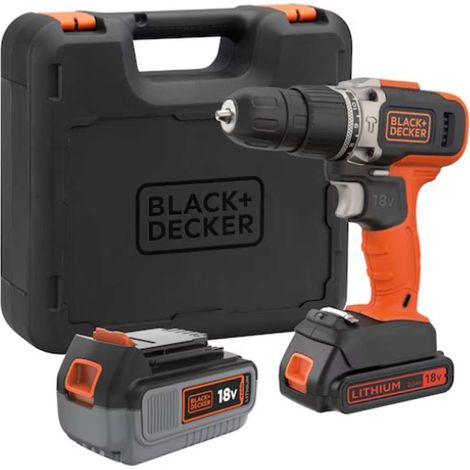 BLACK+DECKER - 18V Akku-Schlagbohrschrauber, 1x 2,0 Ah Akku und 1x 4,0 Ah Li-Ion Akku, Ladegerät BCD003MEM2K-QW (1/2)
