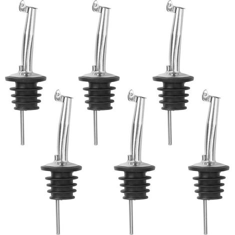 Bec Verseurs,6pcs Acier Inoxydable Huile d'olive Verseur Bouteille Bouchon Verseur Doseur Alcool,pour Liqueur, Vin, Huile, Liqueur, Sirop, Vinaigre, Cocktail, Jus (1/4)