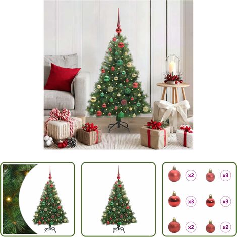 LED-Weihnachtsbaum - Künstlicher Weihnachtsbaum mit 150 LEDs Grün 120 cm PE und PVC (1/5)