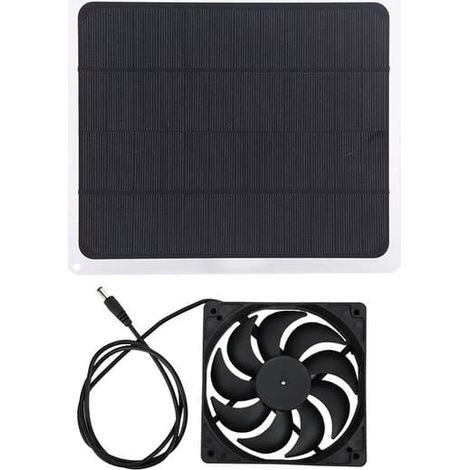 Chargeur de batterie solaire 10 W 12 V avec sortie USB, kit ventilateur pour animaux (1/5)