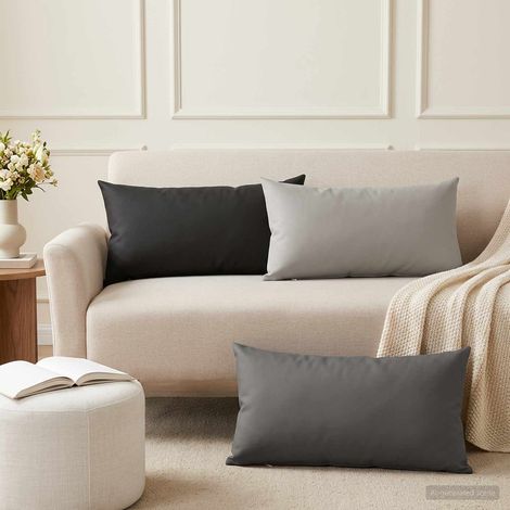 Housse de coussin 2 pcs HEERLEN Gris 40 x 70 cm Polyester (1/5)