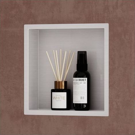 Niche de douche à carreler 30x30cm – Étagère murale en acier inoxydable – Montage vertical/horizontal – Espace supplémentaire pour savons et shampoings (1/5)