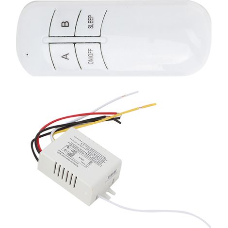 Interrupteur à distance sans fil numérique 220 V avec récepteur et émetteur pour éclairage mural (2 positions marche/arrêt). (1/5)