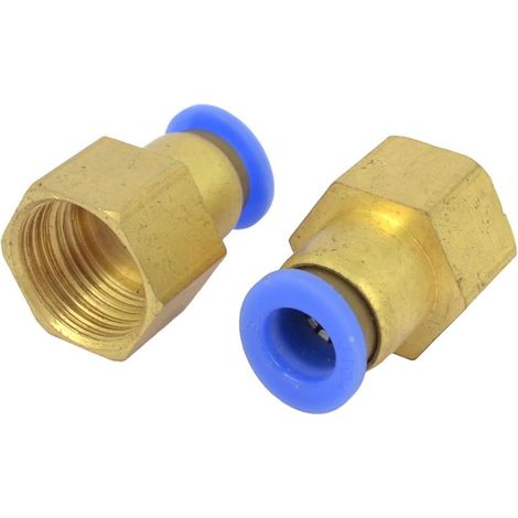 2 pièces 29mm Lange 1 / 2BSP Innengewinde Gold Ton Messing Air Pneumatique Steckfitting