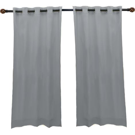 Gardenista Cortinas de Exterior, Resistente al Agua Gazebo para Privacidad de Patio y Protección Solar, Cubiertas de Poliéster para Puerta de Caravana Duraderas y Fácoles de Limpiar 55x96, Gris (1/5)