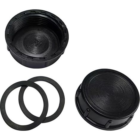 Qrity 2 Pièces Bouchon de Tuyau d'Évacuation d'Évier de Cuisine, Bouchon Fileté de 39 mm, Noir (1/5)