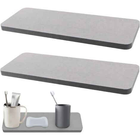 2 Pièces Pierre Absorbante évier, économiseur Savon à Séchage Rapide, Plateau  Verre Diatomite Absorption Eau Maison Moderne pour Savons Mains, Plantes, Articles Toilette, Salle Bain, Cuisine (1/5)