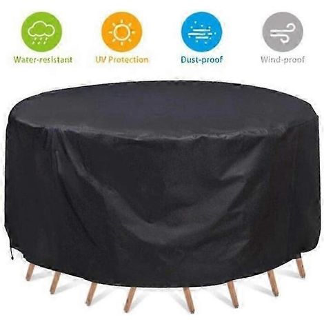 Wasserdichte Schutzhülle aus 210D Oxford-Gewebe für Sofa und Gartenmöbel (runder Tisch, Stuhl), staubdicht, 178 x 58 cm, schwarz