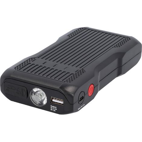 cartrend Jumpstarter, 3in1, sw Starthilfe, Taschenlampe, 600A
