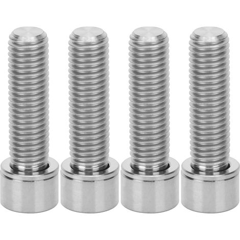 Lot de 4 vis de potence de guidon de vélo en alliage de titane, à six pans creux M7x25mm, couleur titane (1/5)