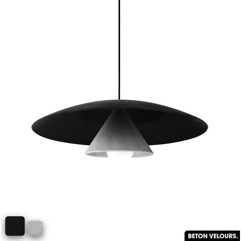Lampe de suspension en béton velours - OLEMI VELVET CONCRETE NOIR - BLANC (1/3)