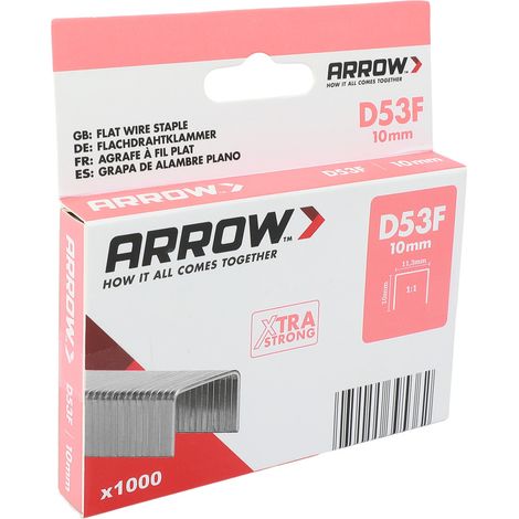 Arrow Tackerklammer Flachtdraht D53F 10 mm Folie 1000 Stück (1/3)