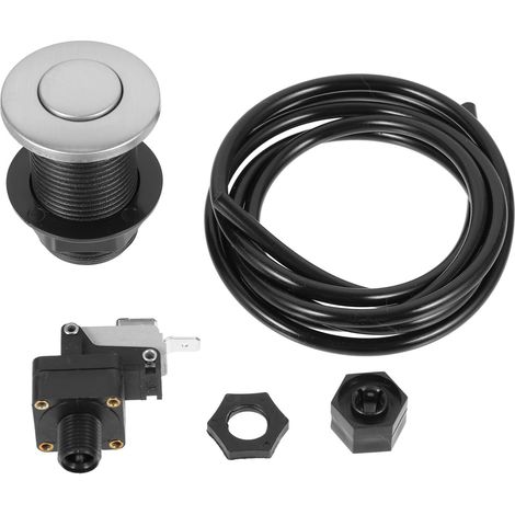 Interrupteur pneumatique, inox, argenté, pour broyeur de déchets (1/5)