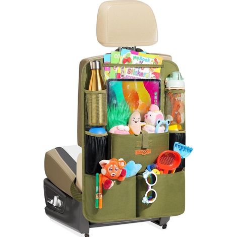Autositz Organizer Rücksitzschutz Tablet 11 Zoll 8 Taschen 1 Armeegrün (1/5)