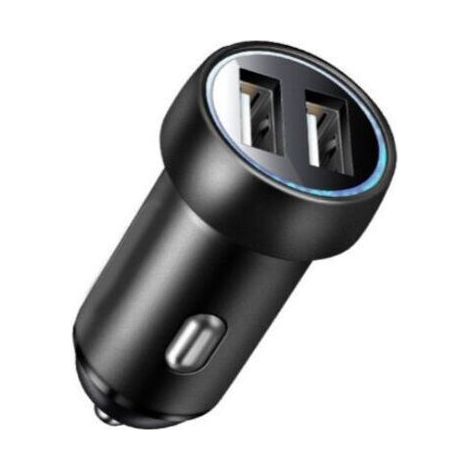 Ladegerät für Elektrowerkzeuge, Autoladegerät, dualer USB-Autoladekopf aus Aluminiumlegierung (zwei QC8-Anschlüsse – hochwertiges schwarzes Gehäuse) (1/5)