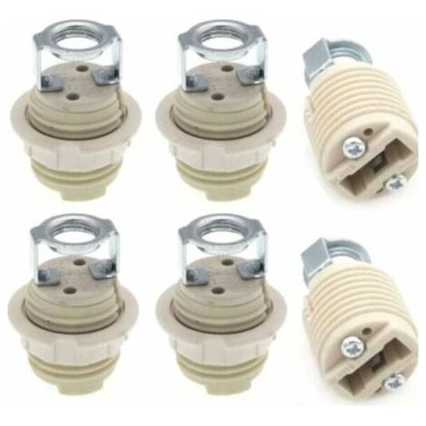 Lot de 6 supports de lampe G9 avec support, douille halogène G9 filetée en céramique (1/4)