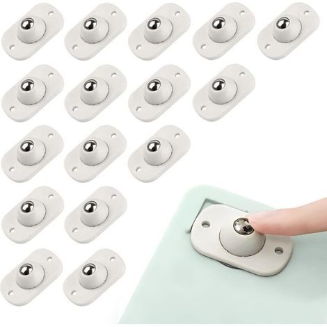 Mini-Möbelrollen, Möbelräder, 360° drehbare Universal-Stahlrollen, Flachrollen für Kleingeräte, Aufbewahrungsboxen, Behälter (16 Stück, Beige) (1/5)