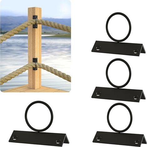 Support de fixation angulaire pour corde, anneau de levage décoratif en acier inoxydable 304, cadre de support pour anneau de descente de corde à angle de 90 degrés (1/5)