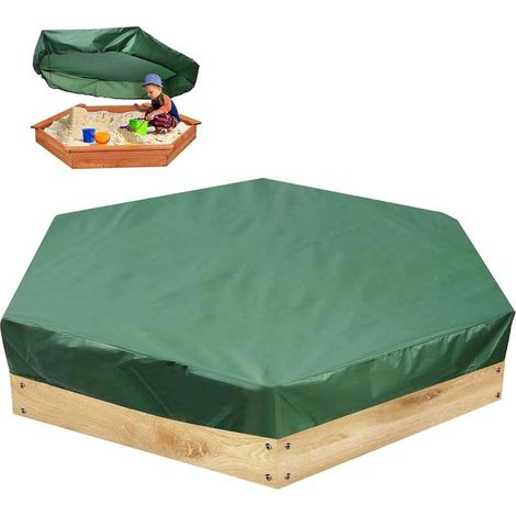 Bâche de protection pour bac à sable, hexagonale, bâche de bac à sable, tissu Oxford avec cordon de serrage, bâche de protection étanche à la poussière, étanche, 14011020cm (1/5)