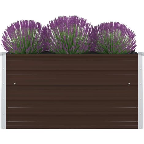 Jardinière 100 x 100 x 45 cm Acier galvanisé Marron (1/5)