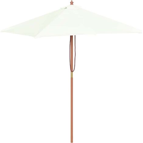 Parasol d'extérieur avec mât en bois 150x200 cm Sable