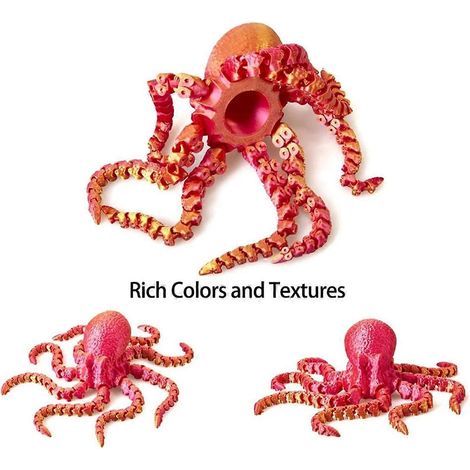 3D-gedruckte Oktopus-Ornamentpuppe als Spielzeug für Kinder, Farbe zufällig
