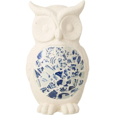 Statuette Hibou d'Extérieur "Mosaïque" 41cm Beige (1/4)