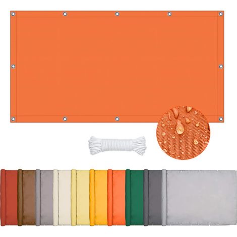 Voile D'ombrage Rectangulaire Imperméable, Toile D'ombrage Rectangulaire, 95% UV Protection, Voiles D'ombrage pour Patio avec Oeillets, pour Terrasse Balcon Jardin Exterieur (Orange, 3 4m) (1/5)