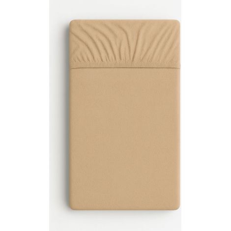 Sábana bajera ajustable de rizo para cuna de 120x60 cm - marrón claro (1/4)