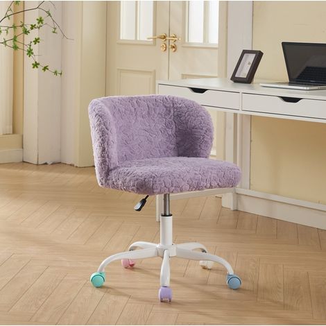 Chaise bureau pivotante reglable en fausse fourrure OKMYHOME (1/5)