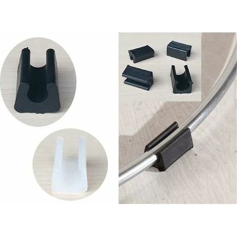 Runde Stuhlbeingleiter aus Kunststoff, U-förmig, weiß, 14 mm Durchmesser, 20 Stück (1/5)