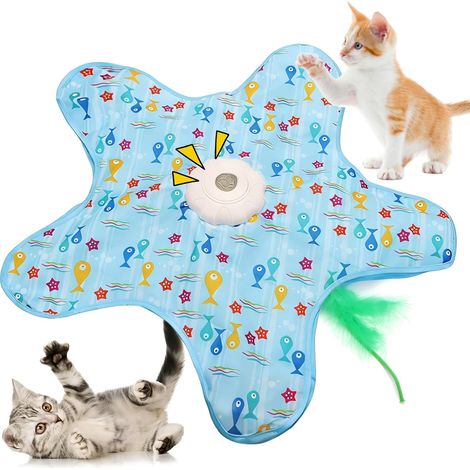 Jouet Chat Interactif pour Chats D'Intérieur Plumes Mobiles Dissimulées Jouet Rechargeable pour Chaton à Activation Tactile avec Jeu de Cache-Cache et Élément Virevoltant (1/5)
