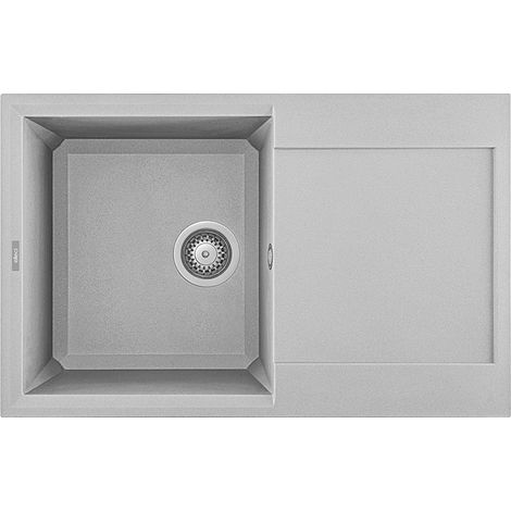 Lavello Elleci Incasso 1 vasca 79x50 Easy 300 Metaltek Grigio Aluminium LMY30079 (1/3)