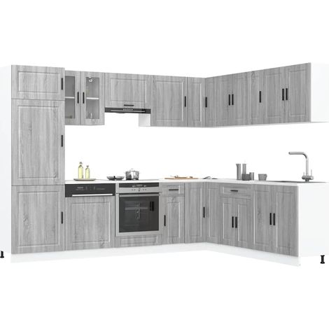 vidaXL Ensemble d'armoires de cuisine 14 pcs Porto bois d'ingénierie (1/5)
