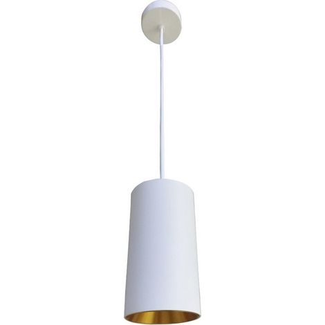 Lámpara Colgante de Techo Tubo LED 15W 3000K 15cm con Interior Dorado