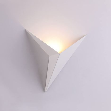 NICOLA Applique triangolare in stile moderno, applique a LED da comodino per camera da letto, lampada da toeletta minimalista, bianca, luce bianca (1/5)