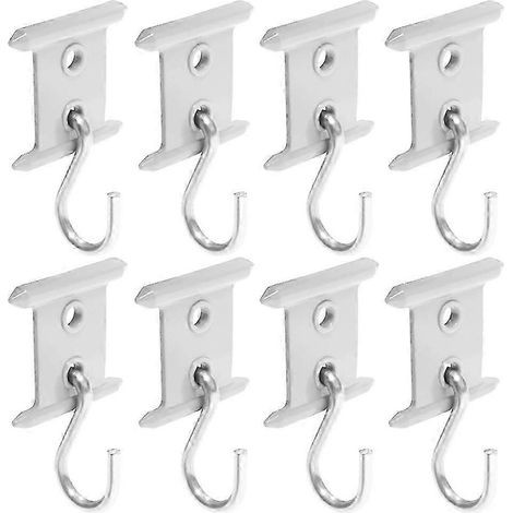 Lot de 8 crochets universels pour auvent, camping-car, caravane, support lumineux, accessoires auto, gris et blanc (1/5)