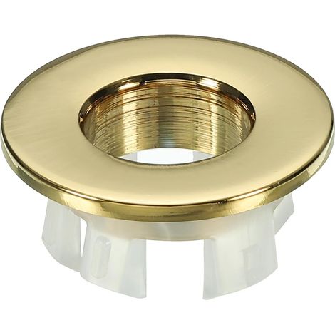 3 Bague de débordement, Laiton doré, Trou 22-24mm, Couvercle évier, Salle de bain (1/5)