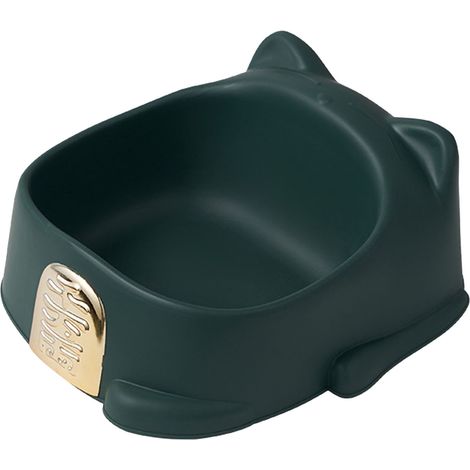 Gamelle pour chat et chien, mignonne et antidérapante, en forme de chat porte-bonheur, verte