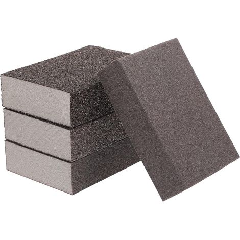 Lot de 4 Blocs Éponge de Ponçage pour Bois Mousse à Récupération Rapide et Facile à Presser, pour Travaux Manuels et Ponçage Mural (1/5)