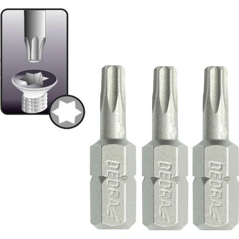 Punte per cacciavite Torx T10x25mm, blister da 3 pezzi