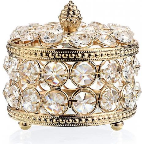 BEBUSINGOTO Kristallspiegel Schmuckschatulle Schmuckaufbewahrungsbox Wohnkultur Ring Ohrring Halskette Organizer Halter (1/5)