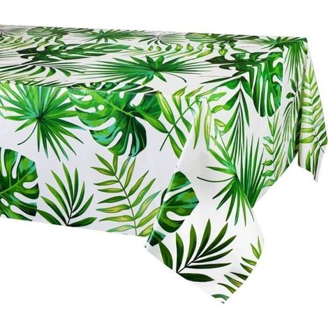 3-teiliges Set Tischdecken mit Palmenblattmotiv für hawaiianische Partydekoration, Einweg-Hawaii-Luau-Tischdecken (Kunststoff, rechteckig, 137 x 274 cm)