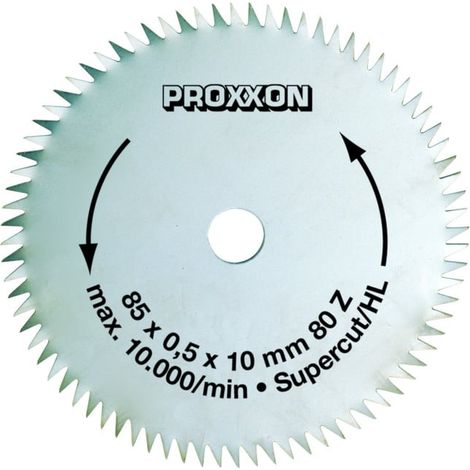 Proxxon – Lame de scie circulaire 85 mm – 80 dents – Pour bois dur et plastique – Acier chrome-vanadium – Coupe précise et nette (1/2)