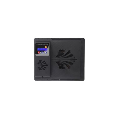 Porte automatique de poulailler électrique avec minuterie – Pantalla LED – Conception anti-pincement – Plastique durable noir