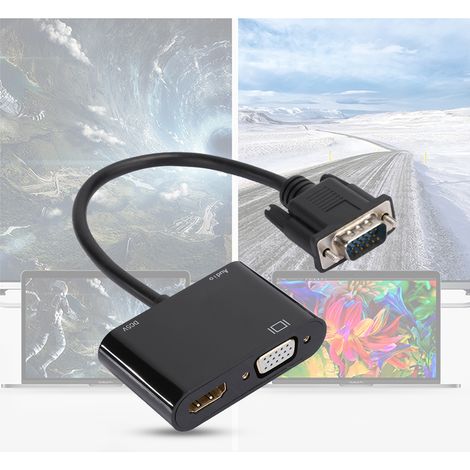 Câble Adaptateur VGA HDMI pour Ordinateur et Vidéoprojecteur, Installation Facile (1/5)
