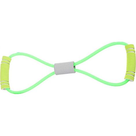 Bande de résistance en forme de 8, élastique fitness extensible, accessoire de musculation pour entraînement à domicile, couleur verte (1/5)