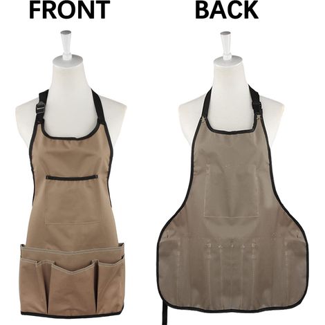 Tablier de jardin pour femme avec poches, tablier pour serre à plantes en pot, accessoires de serre (1/4)