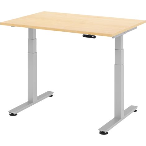 bümö Schreibtisch elektrisch XDSM Rechteck: 120 x 80 cm  Ahorn